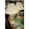 Image 1 : PAIR OF IVORY FINISH DESIGNER LAMPS