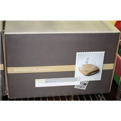 AMBIENCE 3 PC WOOD AND GLASS SERVING SET