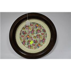 MARINA CHINTZ FLOWER PLATTER IN WEDGEWOOD FRAME
