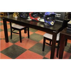 KITCHEN TABLE W GLASS INSERT AND 2 SIDECHAIRS