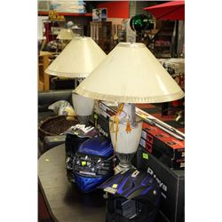 PAIR OF UNIQUE DESIGNER LAMPS - MARBLE FINISH