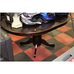 NEW WOOD OVAL PEDESTAL TABLE W LEAF