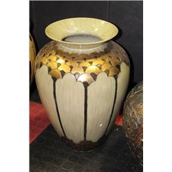 LARGE GOLD & MARBLE STYLE 18" VASE