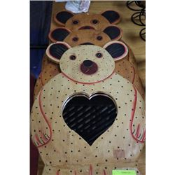 WOOD CARVED BEAR WALL MIRROR X3