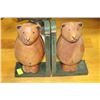 Image 1 : PAIR OF WOOD CARVED BEAR BOOK ENDS