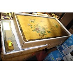 3 PIECE SET - COFFEE TABLE & 2 END TABLES W/GLASS