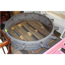LARGE STEEL FIREPIT WHEEL 3 1/2FT DIAMETER