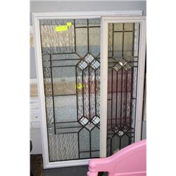 2 DECORATIVE GLAZED WINDOWS