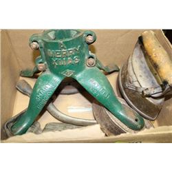 BOX OF ASSORTED ANTIQUE CAST IRON PIECES