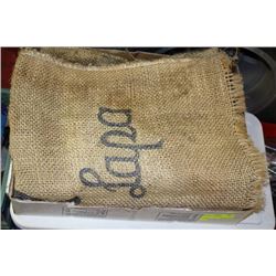 2 BURLAP COFFEE SACS