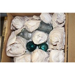 BOX OF 25 ANTIQUE 'INSULATORS'