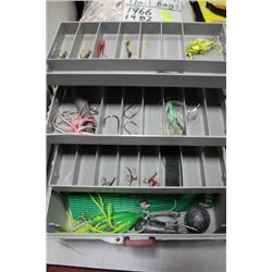 FISHING TACKLE BOX WITH CONTENTS