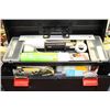 Image 1 : BLACK TOOL BOX W/ LOTS OF PAINTING TOOLS, ROLLERS