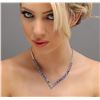 Image 2 : 14KT White Gold 16.08ctw Tanzanite and Diamond Necklace