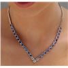 Image 5 : 14KT White Gold 16.08ctw Tanzanite and Diamond Necklace