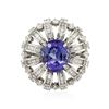 Image 1 : 18KT White Gold 3.11ct Tanzanite and Diamond Ring