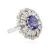 Image 2 : 18KT White Gold 3.11ct Tanzanite and Diamond Ring