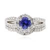 Image 1 : 14KT White Gold 0.73ct Tanzanite and Diamond Wedding Ring Set