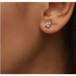 14KT White Gold 1.11ctw Diamond Solitaire Earrings