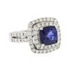 Image 2 : 14KT White Gold 2.99ct Sapphire and Diamond Ring