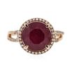 Image 3 : 14KT Rose Gold 6.13ct Ruby and Diamond Ring