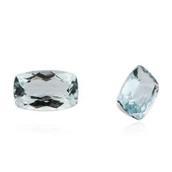 4.52cts Cushion Cut Pair of Natural Cushion Cut Aquamarines