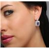 Image 2 : 18KT White Gold 3.65ctw Tanzanite and Diamond Earrings