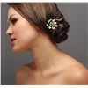 Image 1 : 18KT Two-Tone Gold 1.06ctw Emerald and Diamond Flower Brooch