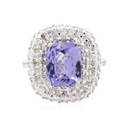 14KT White Gold 3.18ct Tanzanite and Diamond Ring