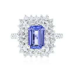 14KT White Gold 1.88ct Tanzanite and Diamond Ring