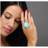 Image 2 : 14KT White Gold 23.00ct Turquoise and Diamond Ring