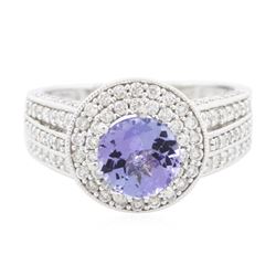 14KT White Gold 1.43ct Tanzanite and Diamond Ring