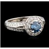 Image 4 : 14KT White Gold 1.05ctw Fancy Blue Diamond Ring