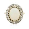 Image 3 : 14KT Yellow Gold 2.50ct Opal and Diamond Ring