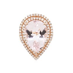 14KT Rose Gold 13.01ct Morganite and Diamond Ring