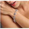 Image 5 : 14KT White Gold 13.14ctw Tanzanite and Diamond Bracelet