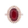 Image 1 : 14KT Rose Gold 7.59ct Ruby and Diamond Ring