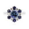 Image 3 : 14KT White Gold 1.50ct Tanzanite, Sapphire and Diamond Ring