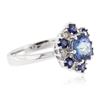 Image 4 : 14KT White Gold 1.50ct Tanzanite, Sapphire and Diamond Ring