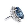 Image 4 : 14KT White Gold 22.83ct Topaz and Diamond Ring