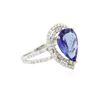 Image 2 : 14KT White Gold 4.44ct Tanzanite and Diamond Ring