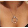 Image 1 : 14KT Three-Tone Gold 1.38ctw Diamond Pendant With Chain