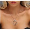 Image 2 : 14KT Three-Tone Gold 1.38ctw Diamond Pendant With Chain