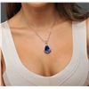 Image 2 : 14KT White Gold GIA Certified 23.12ct Tanzanite and Diamond Pendant With Chain