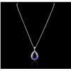 Image 3 : 14KT White Gold GIA Certified 23.12ct Tanzanite and Diamond Pendant With Chain