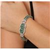 Image 1 : 14KT White Gold 22.00ctw Emerald and Diamond Bracelet