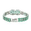 Image 4 : 14KT White Gold 22.00ctw Emerald and Diamond Bracelet