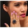 Image 1 : 14KT Yellow Gold 8.21ctw Sapphire and Diamond Ring