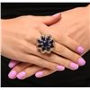 Image 2 : 14KT Yellow Gold 8.21ctw Sapphire and Diamond Ring