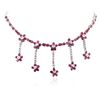 Image 3 : 14KT White Gold 9.80ctw Ruby and Diamond Necklace